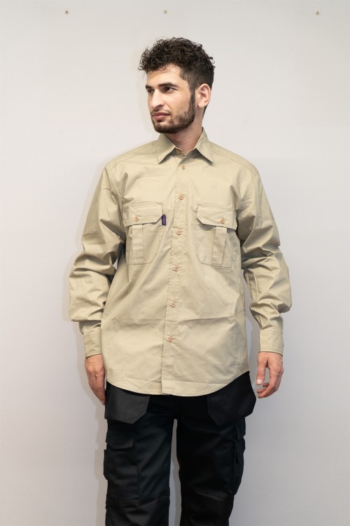 TC Twill Work shirts for menr Breathable work shirts Custom logo workwear