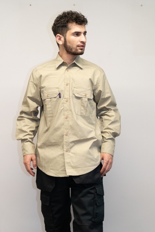 TC Twill Work shirts for menr Breathable work shirts Custom logo workwear