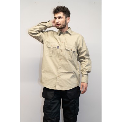 TC Twill Work shirts for menr Breathable work shirts Custom logo workwear