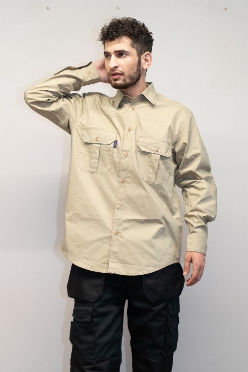 TC Twill Work shirts for menr Breathable work shirts Custom logo workwear