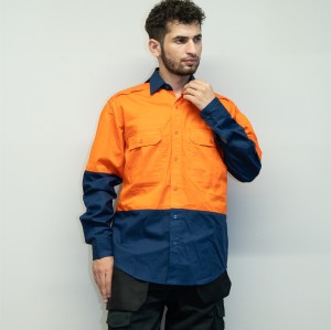 TC Twill Men Safety work shirts Workwear Work Clothes Two tone work shirts