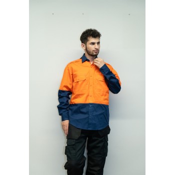 TC Twill Men Safety work shirts Workwear Work Clothes Two tone work shirts