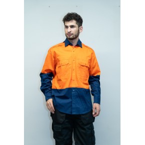 TC Twill Men Safety work shirts Workwear Work Clothes Two tone work shirts