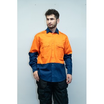 TC Twill Men Safety work shirts Workwear Work Clothes Two tone work shirts