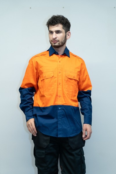 TC Twill Men Safety work shirts Workwear Work Clothes Two tone work shirts