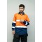 OEM Men Safety work shirts with reflective tape Orange color Workwear Industrial work shirts