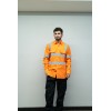 OEM Men Safety work shirts with reflective tape Orange color Durable construction work shirts