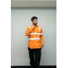 OEM Men Safety work shirts with reflective tape Orange color Workwear Durable construction work shirts
