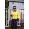OEM Men Safety work shirts with reflective tape yellow color High visibility work shirts