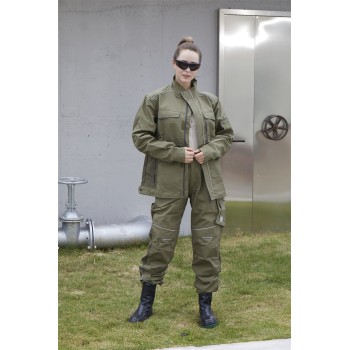 Customized Green Workwear Jacket Multi Pockets Work Jacket for Industrial Durable Work Clothes