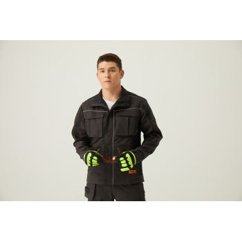 Factory Supply Twill Workwear Multi Pockets Grey Black Heavy Duty Work Jacket Durable Work Clothes