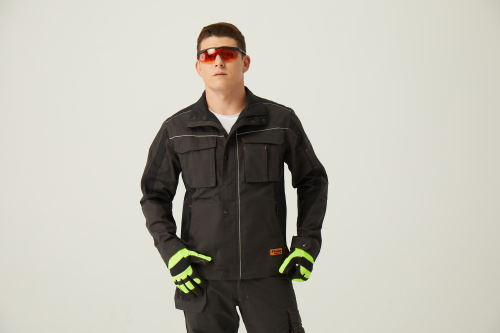 Factory Supply Twill Workwear Multi Pockets Grey Black Heavy Duty Work Jacket Durable Work Clothes
