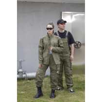 OEM Work Clothes durable green Bib Pants  Multi-pocket Work Trousers Workwear Safety Work Pants for industry