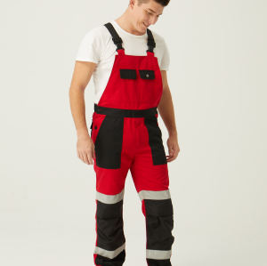 OEM Fashion Bib Pants CVC  Multi-pocket Work Trousers Workwear Safety Work Pants bib overalls to North Europe