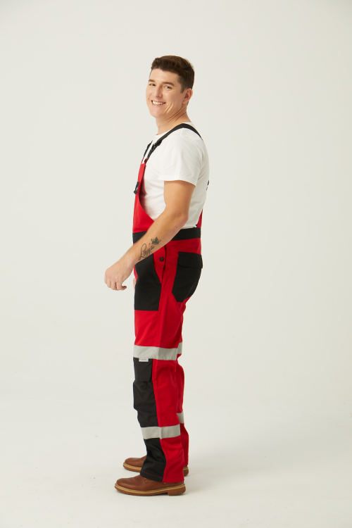 OEM Fashion Bib Pants CVC  Multi-pocket Work Trousers Workwear Safety Work Pants bib overalls to North Europe