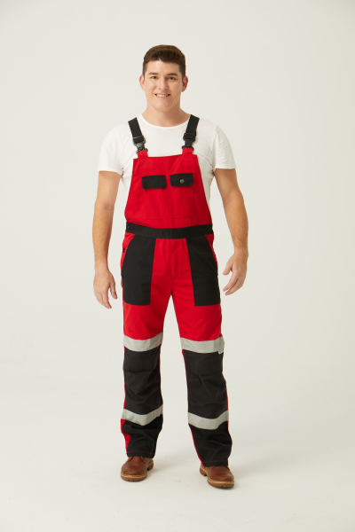 OEM Fashion Bib Pants CVC  Multi-pocket Work Trousers Workwear Safety Work Pants bib overalls to North Europe