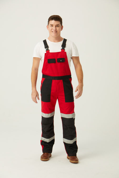 OEM Fashion Bib Pants CVC  Multi-pocket Work Trousers Workwear Safety Work Pants bib overalls to North Europe