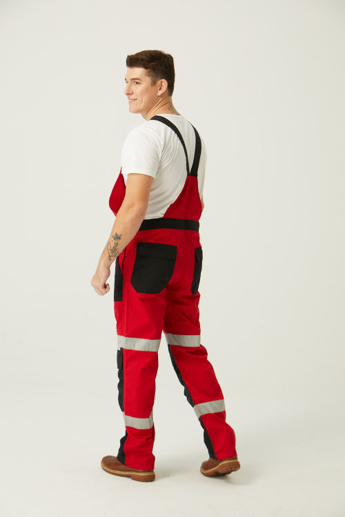 OEM Fashion Bib Pants CVC  Multi-pocket Work Trousers Workwear Safety Work Pants bib overalls to North Europe