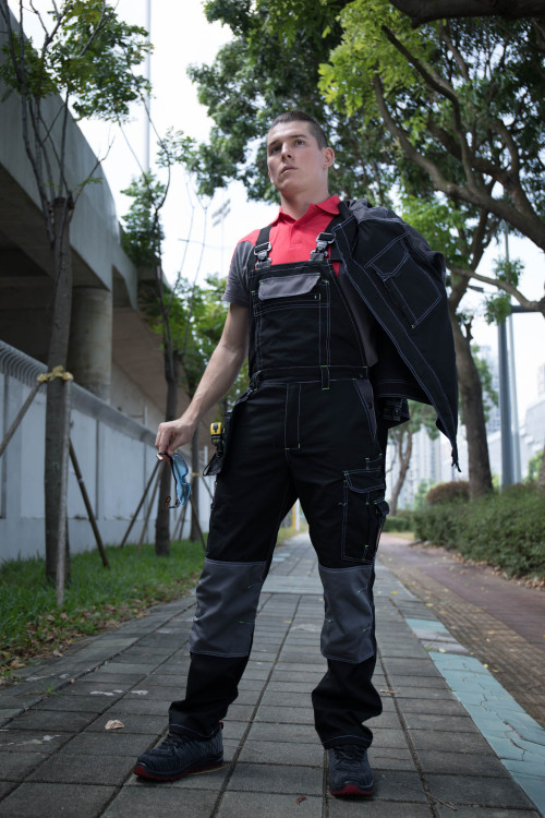 Factory Fashion Bib Pants CVC  Multi-pocket Work Trousers Workwear Safety Work Pants bib overalls to Poland