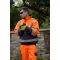 Fluorescent Orange Parka industrial workwear Hi-Vis jacket for man custom garment factory