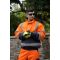 Fluorescent Orange Parka industrial workwear Hi-Vis jacket for man custom garment factory