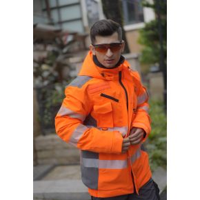 Durable Hi-Vis Safety Jacket Fluorescent Yellow Orange Red EN ISO 20471 Workwear Manufacturer OEM ODM