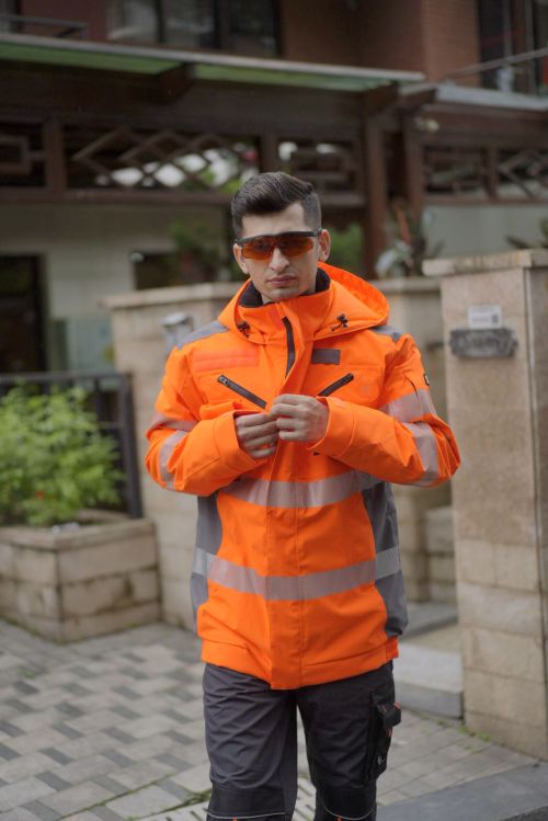 Durable Hi-Vis Safety Jacket Fluorescent Yellow Orange Red EN ISO 20471 Workwear Manufacturer OEM ODM