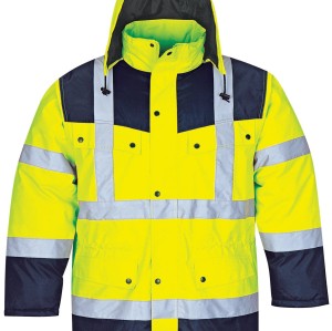 Hi Vis Waterproof Hooded Safety Work Jacket