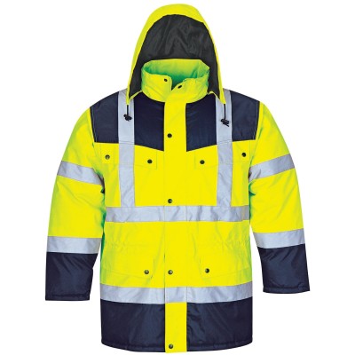 Two-Tone Hi Vis Reflective Safety Jacket  Waterproof Oxford Fabric, ANSI Class 3 for Industrial Work