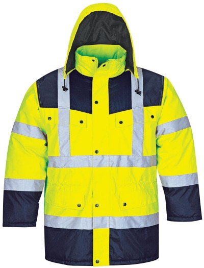Two-Tone Hi Vis Reflective Safety Jacket  Waterproof Oxford Fabric, ANSI Class 3 for Industrial Work