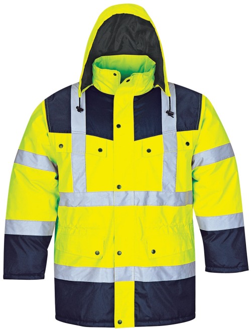 Two tone hi vis reflective safety jacket waterproof oxford ANSI Class 3