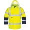 Hi Vis Waterproof Hooded Safety Jacket - EN ISO 20471 Compliant Reflective Workwear for Construction & Roadwork