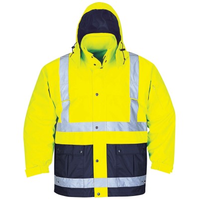 High Visibility Insulated Winter Safety Parka Reflective tape Waterproof & Windproof for Outdoor Workers