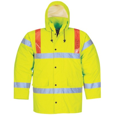 Hi Vis Waterproof Hooded Safety Work Jacket