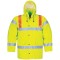 Hi Vis Waterproof Hooded Safety Jacket - EN ISO 20471 Compliant Reflective Workwear for Construction & Roadwork