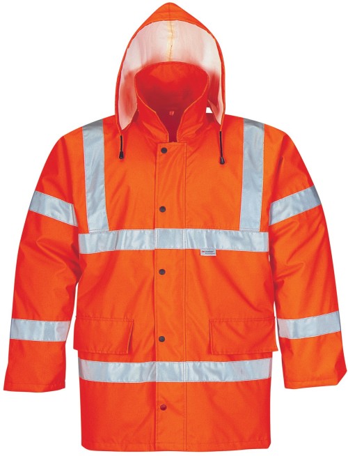 Hi Vis Orange Insulated Winter Safety Parka / Workwear Jacket