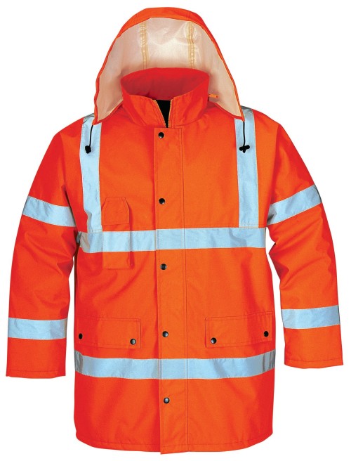 Hi Vis Orange Insulated Winter Safety Parka / Workwear Jacket