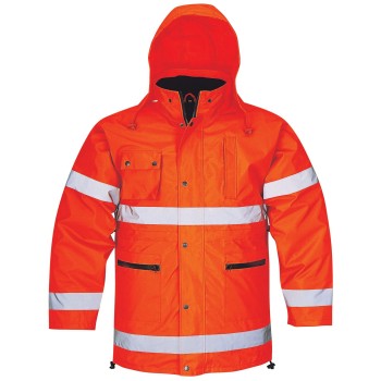 EN ISO 20471 / ANSI Class  Orange High Visibility Reflective Jacket
