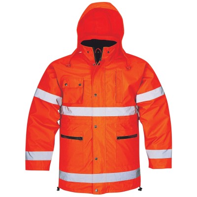 EN ISO 20471 / ANSI Class  Orange High Visibility Reflective Jacket