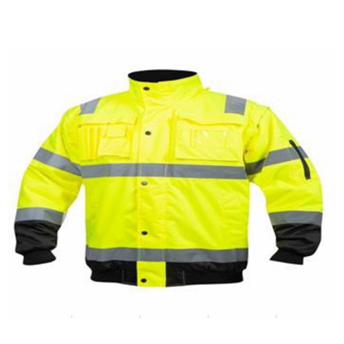 High Visibility Safety Hivis Jacket with Reflective Tape EN ISO 20471 Certified Hi Vis Work Coat for Workers
