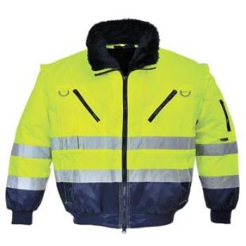 High Visibility Safety Jacket with Reflective Tape EN ISO 20471 Certified Hi Vis Work Coat for Workers