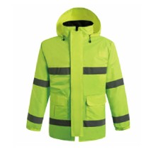 EN ISO 20471 High Visibility Safety Jacket Fluorescent Yellow Waterproof Windproof Hi Vis WorkWear for Construction