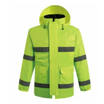 EN ISO 20471 High Visibility Safety Jacket Fluorescent Yellow Waterproof Windproof Hi Vis WorkWear for Construction