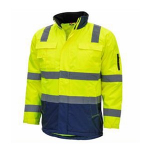 Chaqueta de seguridad impermeable y cortavientos de alta visibilidad EN ISO 20471 para trabajos de construcción y exteriores.