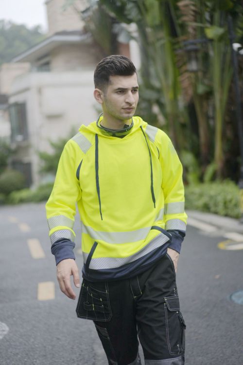 Custom logo high-visibility safety work T-shirt Breathable reflective work tee