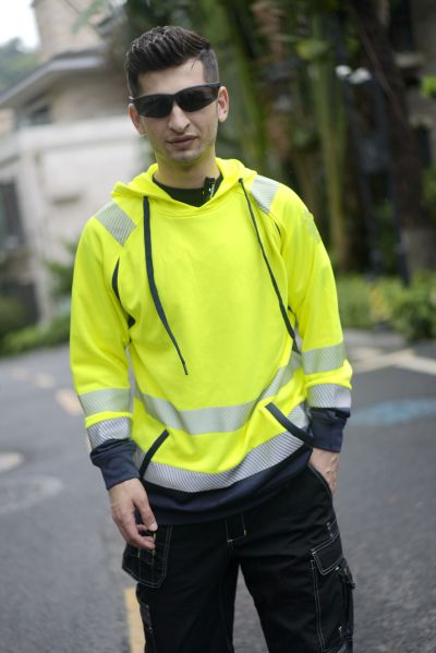 Custom logo high-visibility safety work T-shirt Breathable reflective work tee