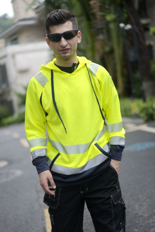 Custom logo high-visibility safety work T-shirt Breathable reflective work tee