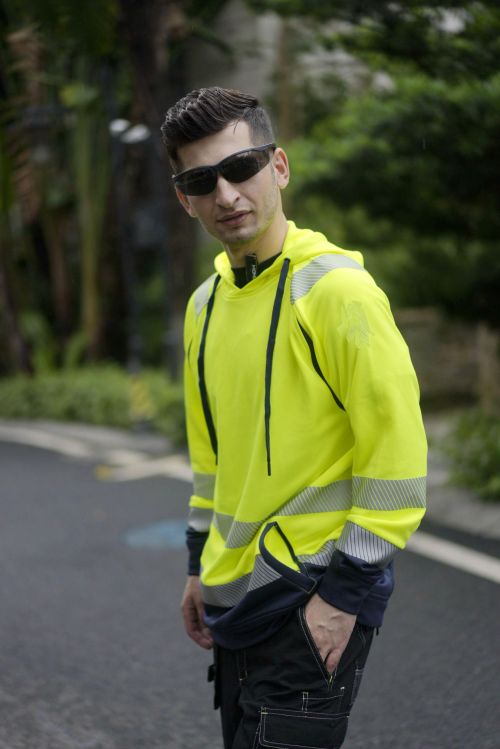 Custom logo high-visibility safety work T-shirt Breathable reflective work tee