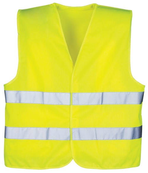 High Visibility Safety Vest for Men Grey Reflective Stripes. Multiple Pockets Construction Vest