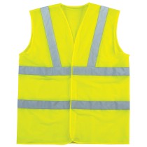 High Visibility Safety Vest for Men Grey Reflective Stripes. Multiple Pockets Construction Vest